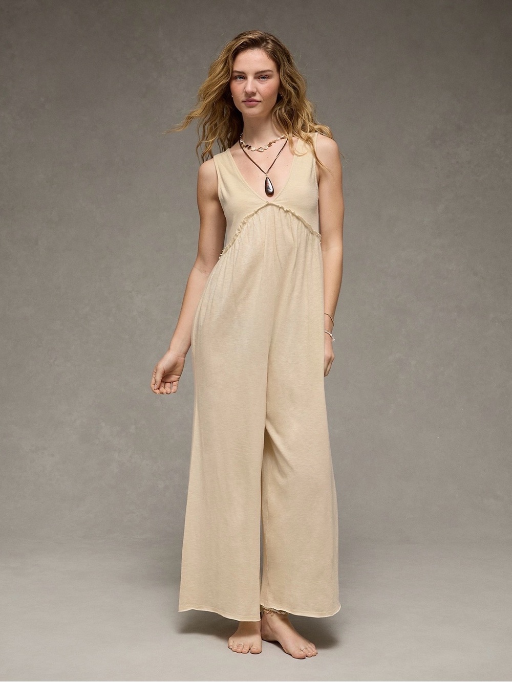 NWT AE Sunchaser Knit V-Neck Jumpsuit